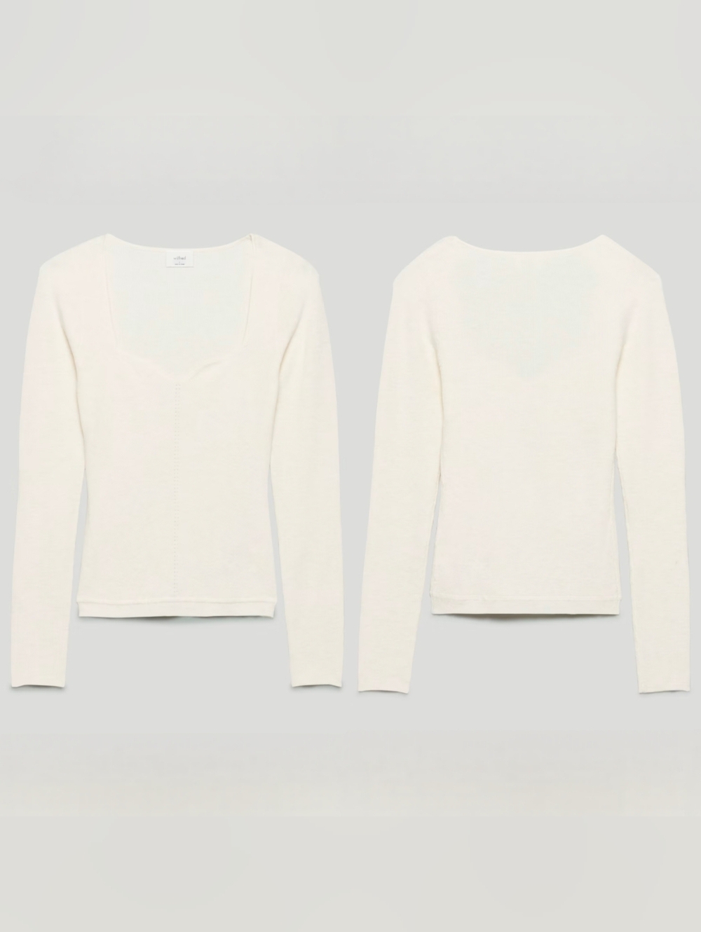 Aritzia Wilfred Heather Birch Tuscany Long Sleeve Knit Top - Picture 13 of 16